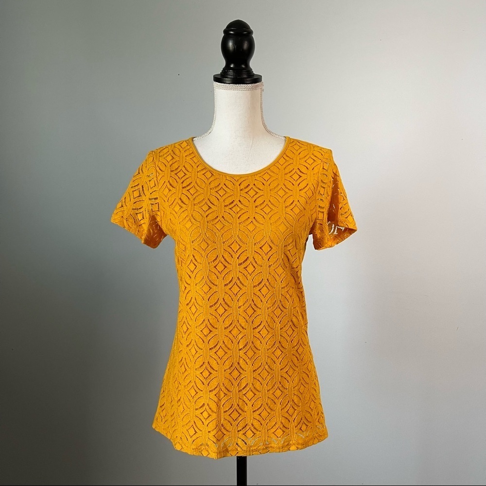 MARKET & SPRUCE | Marigold Lace Tee Sz XS